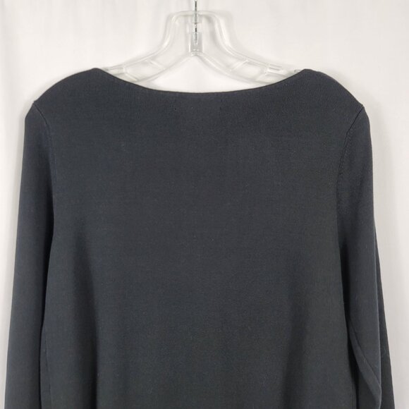 Banana Republic Black Sweater Size Medium Crewneck 3/4 Sleeves - Picture 11 of 12